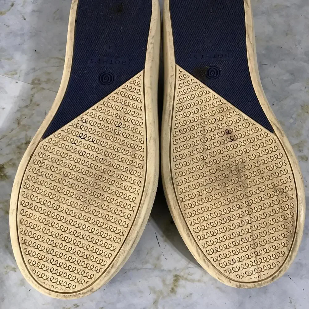 Rothy's The Sneaker Youth Girls Size 4 Shoes Yellow Ivory Orange Floral Low Top - Picture 11 of 15